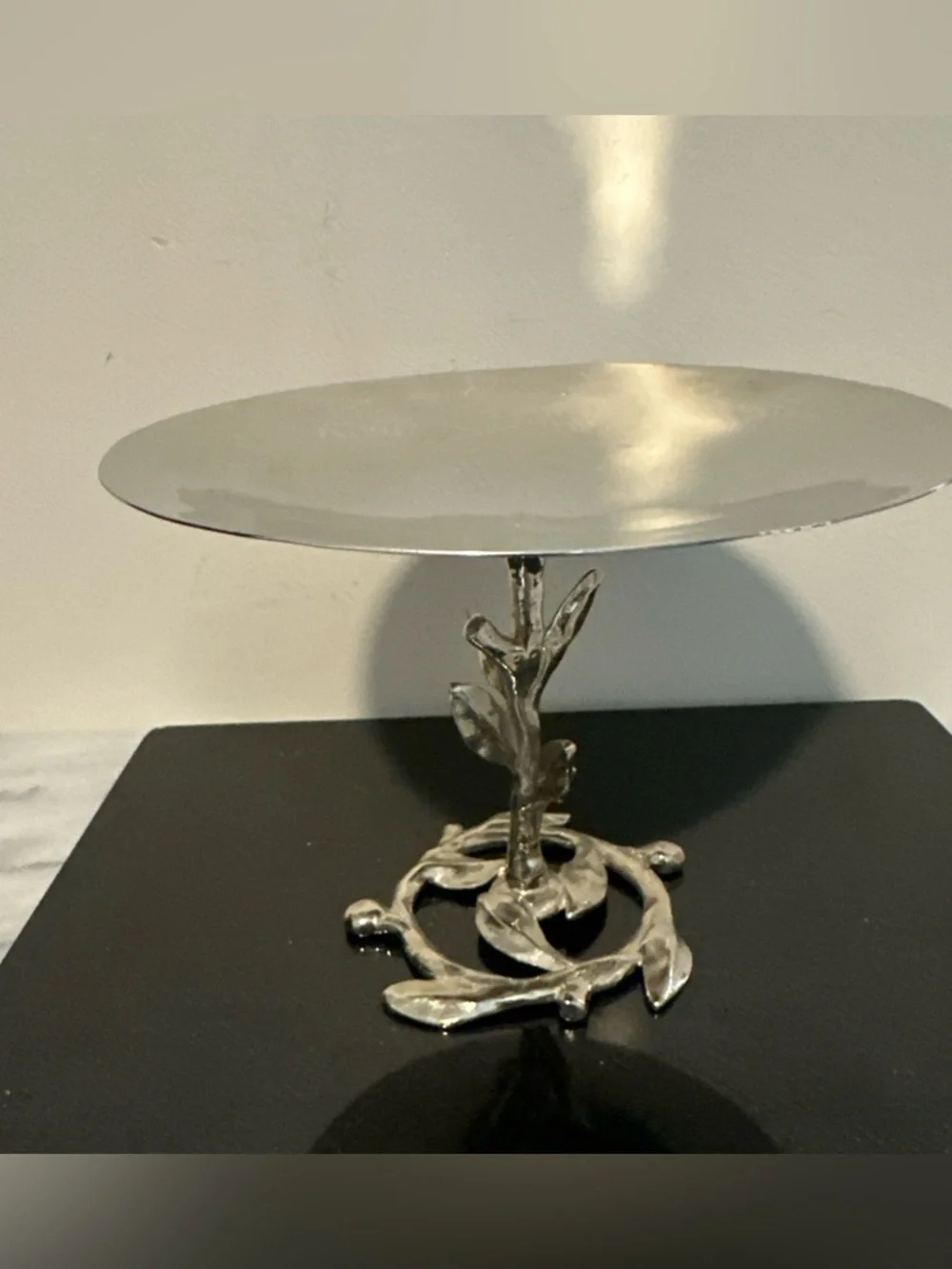 Michael Aram Silver Leaf Pedestal Fruit Bowl - Elegant Home Dining Server